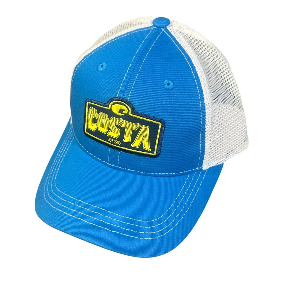 Costa Del Mar Cape Trucker NWT Men One‎ Size Blue White Logo Patch Snapback Hat